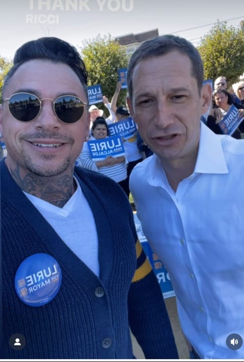 Daniel Lurie and Ricci Wynne standing side by side