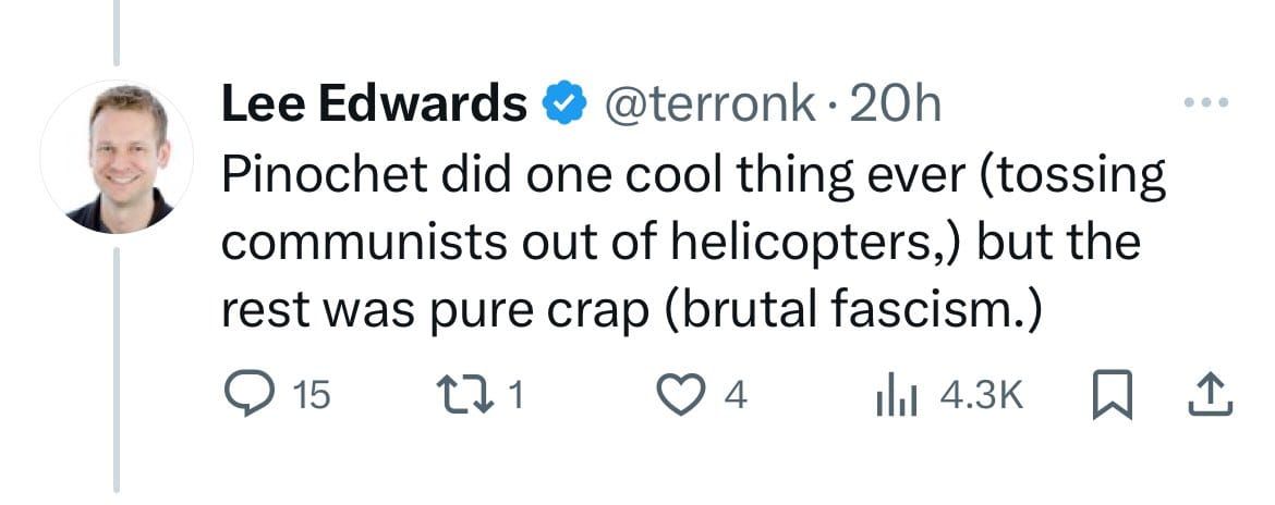 San Francisco tech VC applauds fascist Pinochet's helicopter 'death rides'