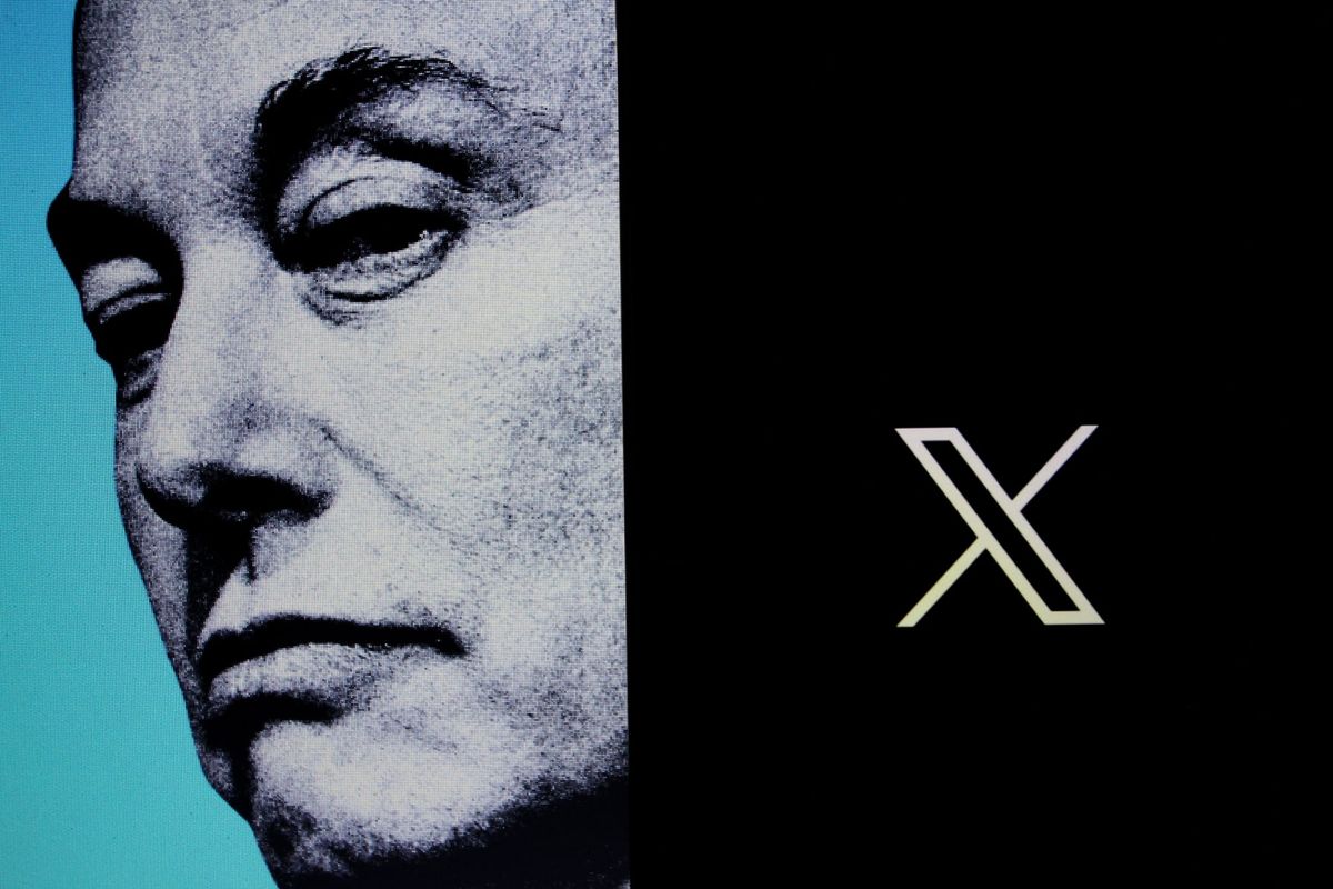 image of elon musk and the x logo